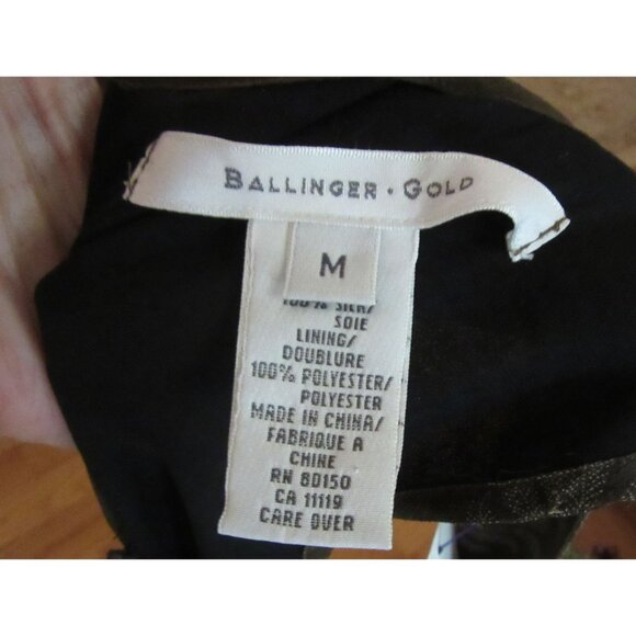 Vintage Y2K Ballinger Gold Brown Sleeveless Silk Midi Dress Size M - Picture 6 of 6